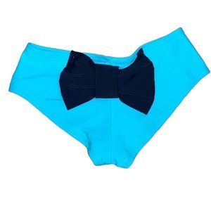 •LOLLI•ILOVELOLLI.COM TURQUOISE & BLACK LARGE 🎀BOW BACK SWIM BOTTOMS SIZE SMALL